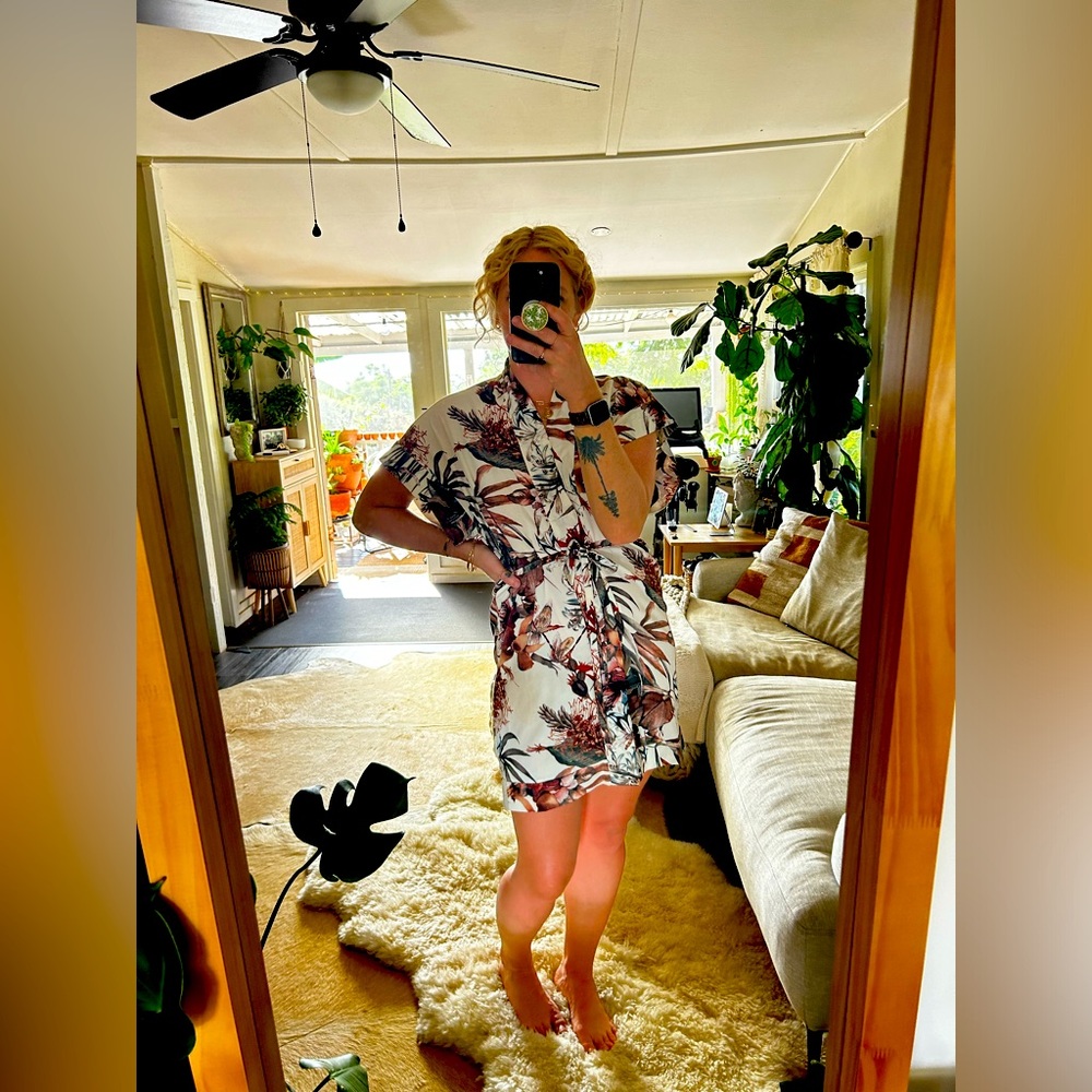 Kimono style button up dress